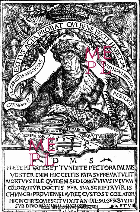 : Celtis, Conrad, 1.2.1459 - 4.2.1508, German author : Celtis, Conrad, 1.2.1459 - 4.2.1508, German author