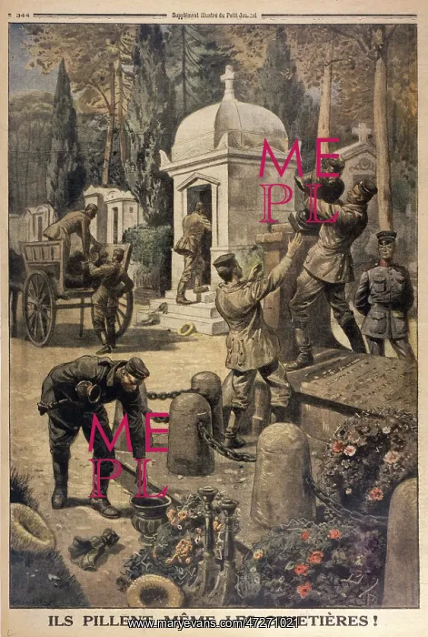 : CEMETERY LOOTING 1917 : CEMETERY LOOTING 1917