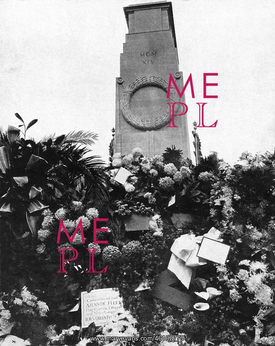 : The Cenotaph covered in flowers, November 1920 : The Cenotaph covered in flowers, November 1920