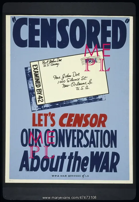  : Censored Let's censor our conversation about the war Censore