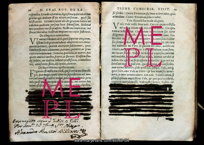 : Censorship in the book Ratione Conscribendi Epistle by Erasm : Censorship in the book Ratione Conscribendi Epistle by Erasm