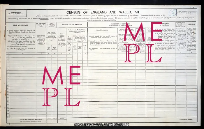  : Census 1911