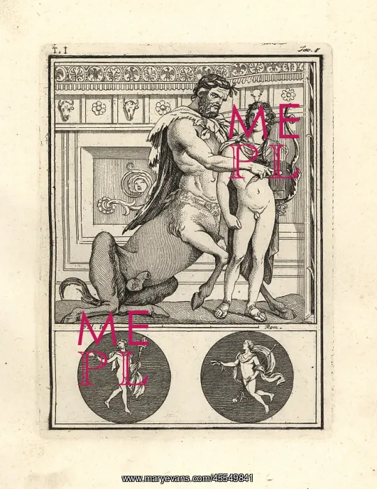 : The centaur Chiron teaching Achilles to play : The centaur Chiron teaching Achilles to play