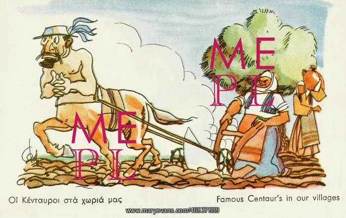 : A Centaur pulling a plough : A Centaur pulling a plough