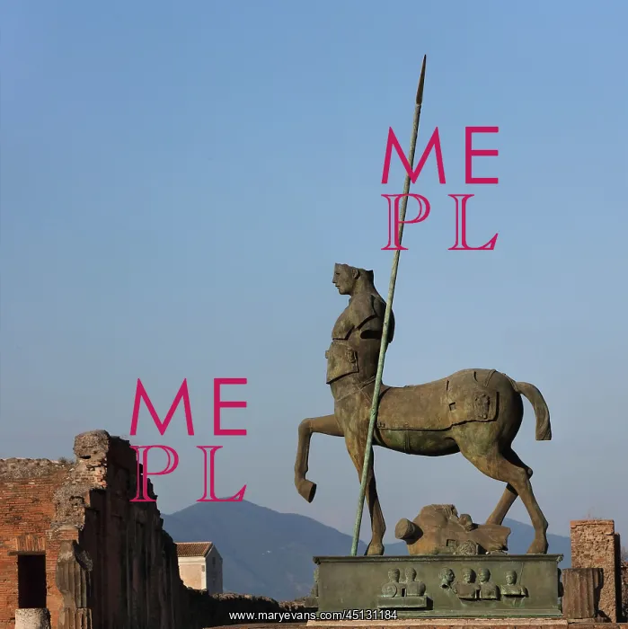 : Centaur statue by Mitoraj, Forum, Pompeii, Campania, Italy : Centaur statue by Mitoraj, Forum, Pompeii, Campania, Italy