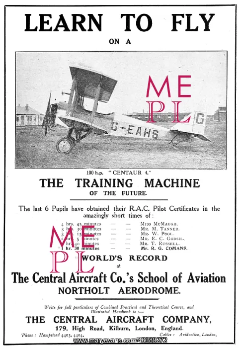 : Central Aircraft Training Machine 100HP Centaur 4 G-EAHS : Central Aircraft Training Machine 100HP Centaur 4 G-EAHS