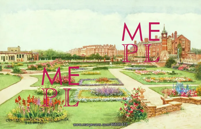 : Central Gardens and Clock Tower, Skegness, Lincolnshire : Central Gardens and Clock Tower, Skegness, Lincolnshire