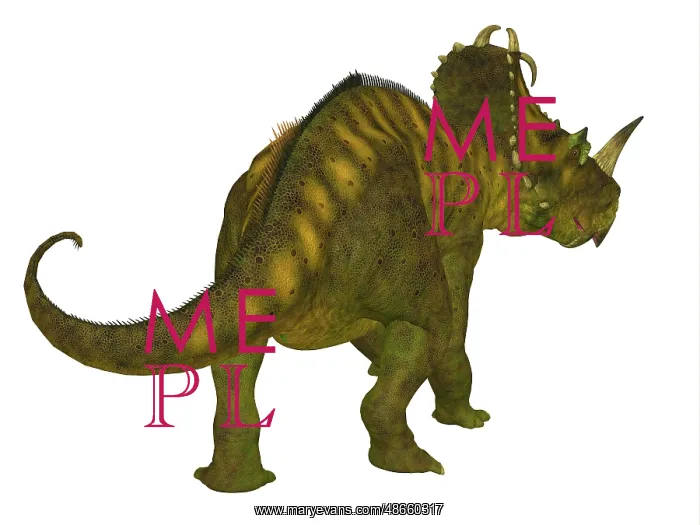 : Centrosaurus dinosaur, rear view : Centrosaurus dinosaur, rear view