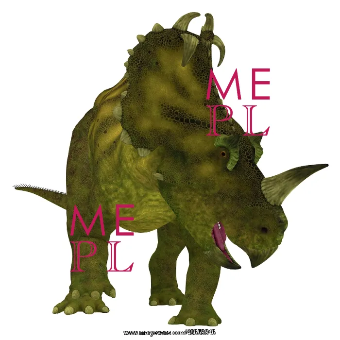 : Centrosaurus dinosaur, front view : Centrosaurus dinosaur, front view