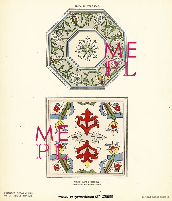 : Ceramic floor tiles decorated with flowers and : Ceramic floor tiles decorated with flowers and