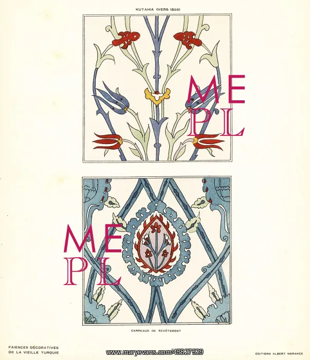 : Ceramic floor tiles decorated with flowers and : Ceramic floor tiles decorated with flowers and