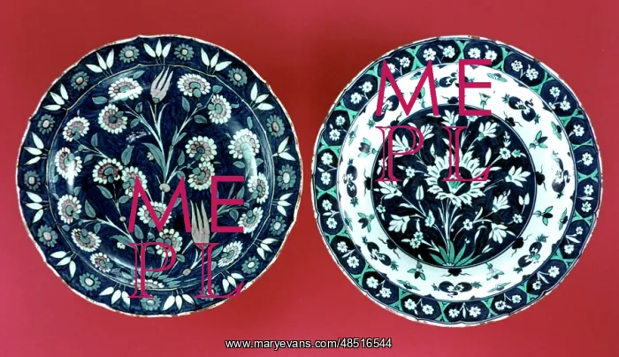 : Ceramic Iznik plates, circa 16th Century, Ottoman : Ceramic Iznik plates, circa 16th Century, Ottoman