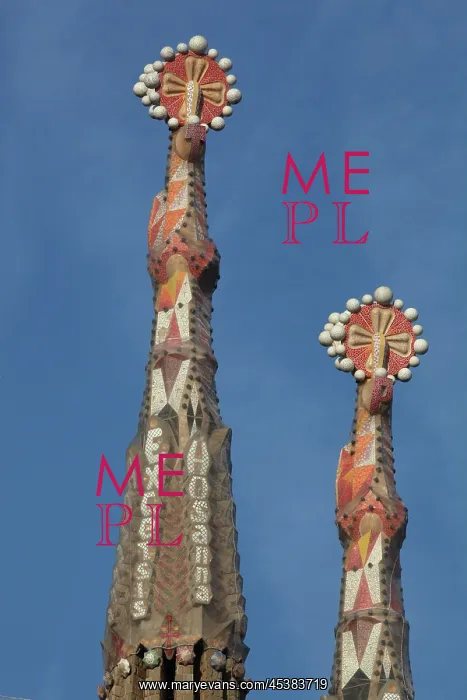 : Ceramic pinnacles of the bell towers, Passion : Ceramic pinnacles of the bell towers, Passion