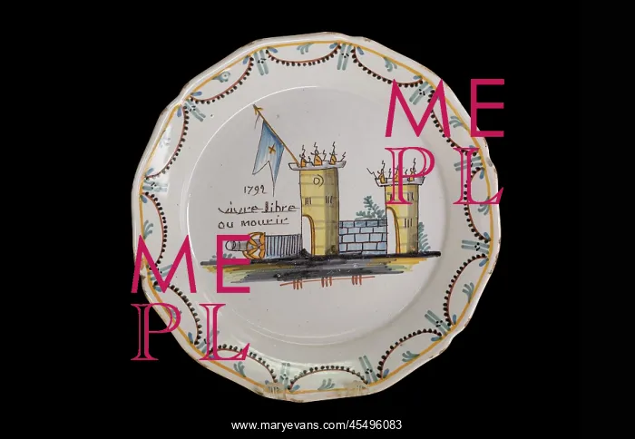 : Ceramic plate, Musee Joseph-Dechelette, Roanne, France : Ceramic plate, Musee Joseph-Dechelette, Roanne, France