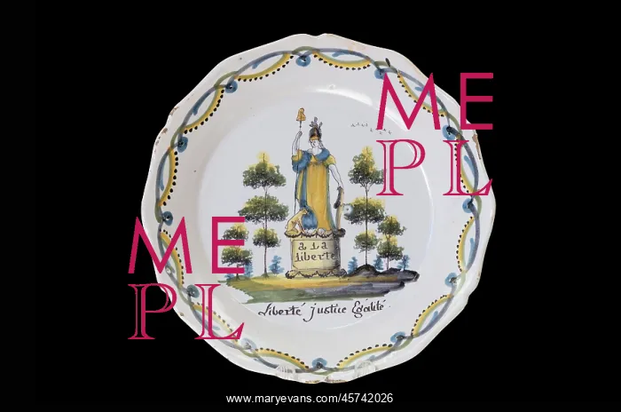 : Ceramic plate, Musee Joseph-Dechelette, Roanne, France : Ceramic plate, Musee Joseph-Dechelette, Roanne, France