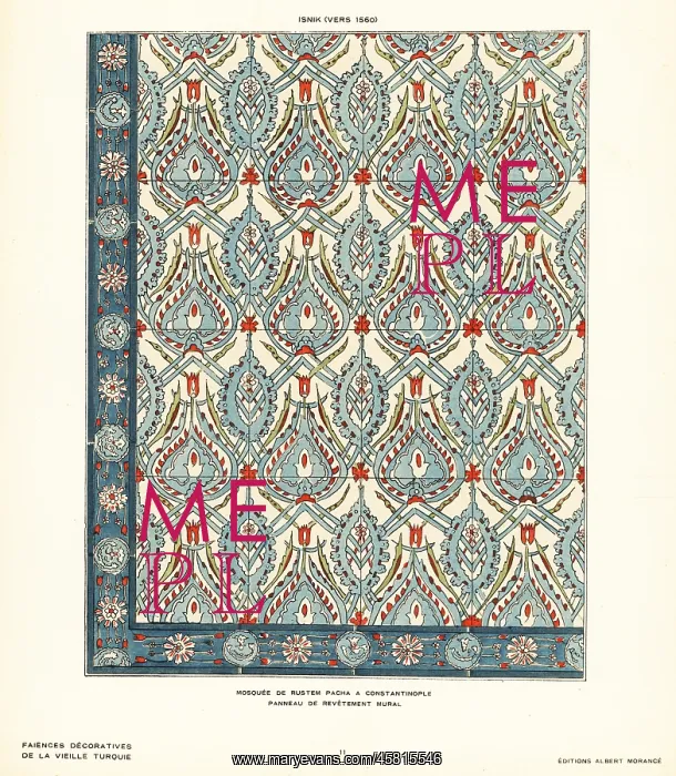 : Ceramic wall tiles decorated with lattice of flowers : Ceramic wall tiles decorated with lattice of flowers