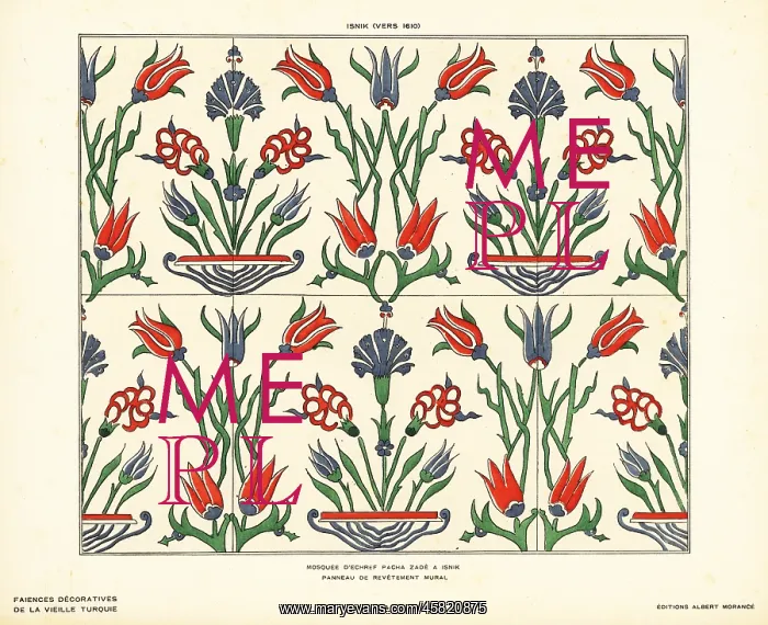 : Ceramic wall tiles decorated with tulips and flowers : Ceramic wall tiles decorated with tulips and flowers