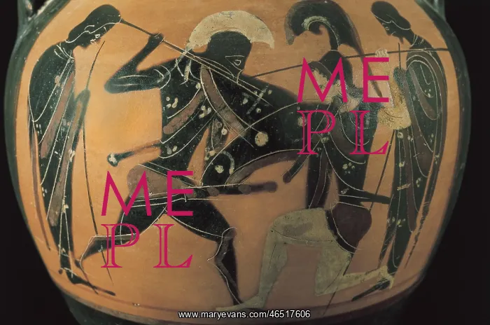 : Ceramics, black figures. Fight between Achilles : Ceramics, black figures. Fight between Achilles