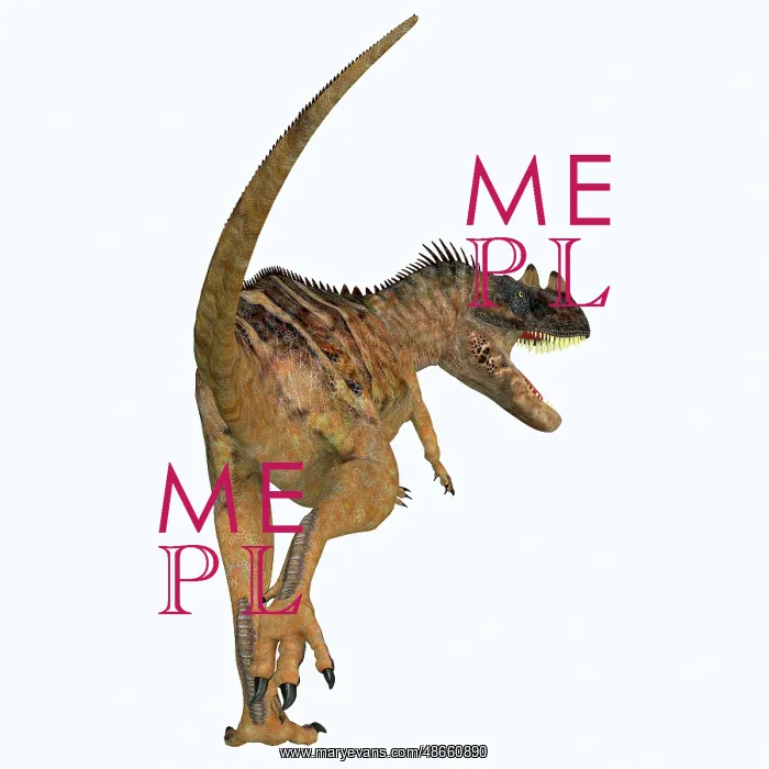 : Ceratosaurus dinosaur, rear view : Ceratosaurus dinosaur, rear view
