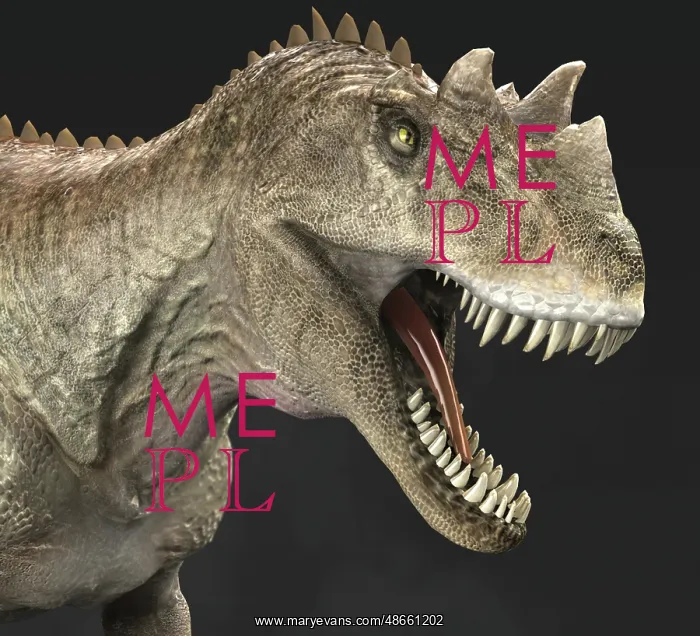 : Ceratosaurus dinosaur roaring, close-up : Ceratosaurus dinosaur roaring, close-up