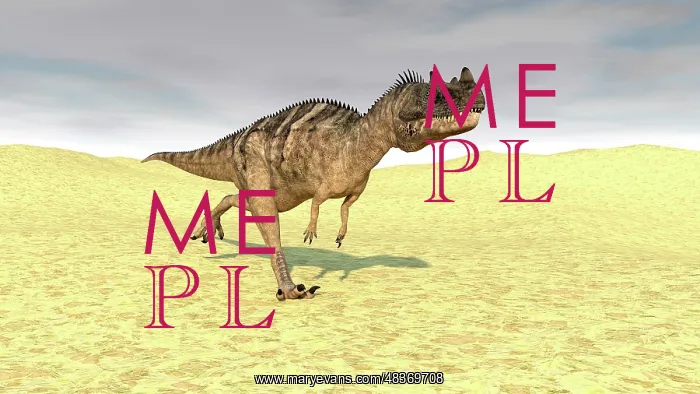 : Ceratosaurus running across a barren desert : Ceratosaurus running across a barren desert