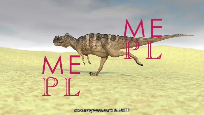 : Ceratosaurus running across a barren desert : Ceratosaurus running across a barren desert