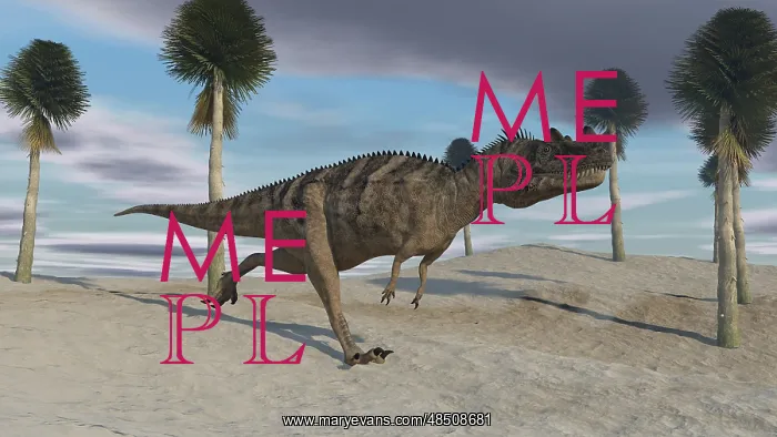 : Ceratosaurus running across a barren landscape : Ceratosaurus running across a barren landscape