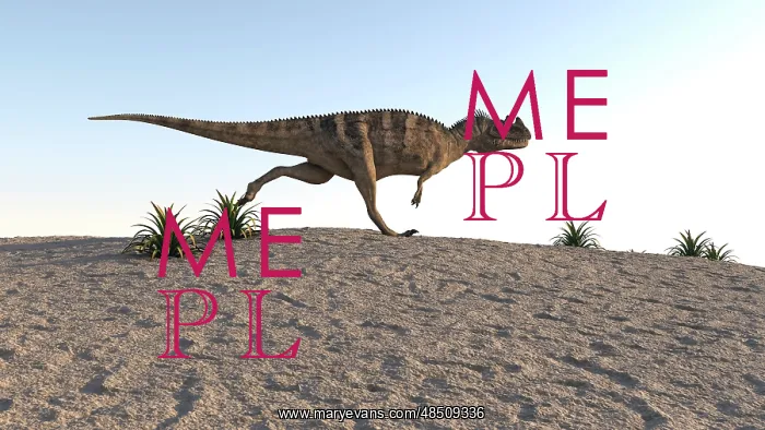 : Ceratosaurus running across a barren landscape : Ceratosaurus running across a barren landscape