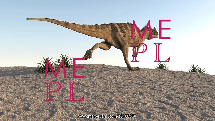 : Ceratosaurus running across barren terrain : Ceratosaurus running across barren terrain