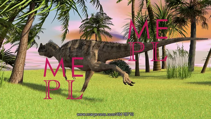 : Ceratosaurus running across a field : Ceratosaurus running across a field