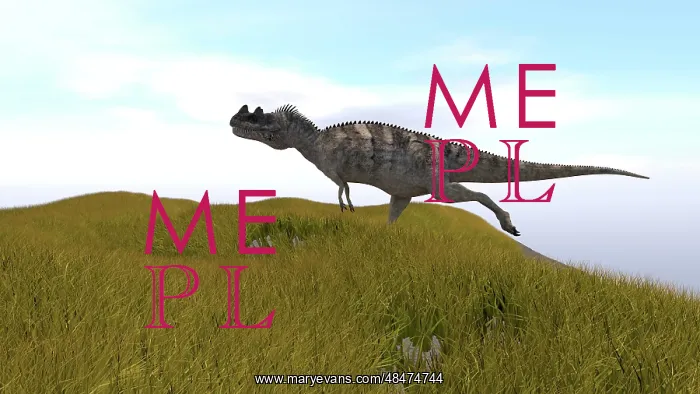 : Ceratosaurus running across a grassy field : Ceratosaurus running across a grassy field