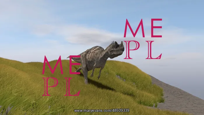 : Ceratosaurus running across a grassy field : Ceratosaurus running across a grassy field