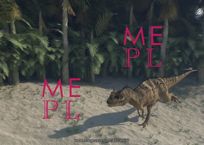 : Ceratosaurus running across prehistoric landscape : Ceratosaurus running across prehistoric landscape