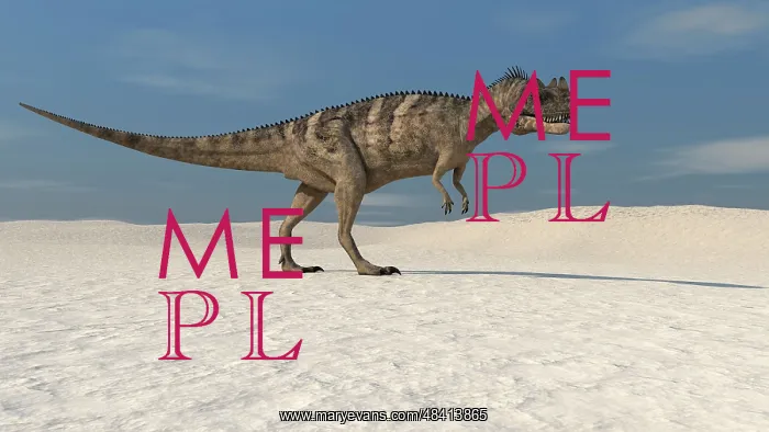 : Ceratosaurus walking across a barren landscape : Ceratosaurus walking across a barren landscape