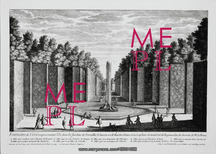 : Ceres fountain, Versailles, engraving : Ceres fountain, Versailles, engraving