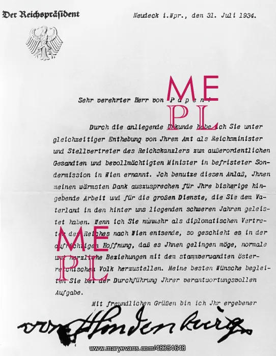  : Certificate of appointment, 1934