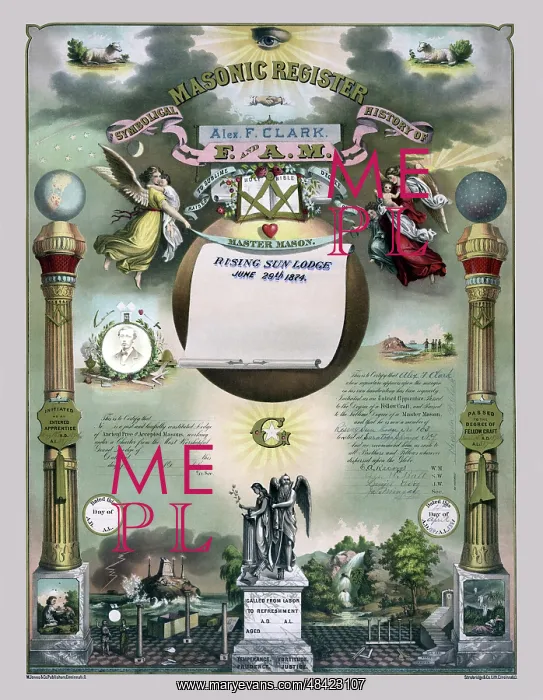 : Certificate for membership in a masonic order : Certificate for membership in a masonic order
