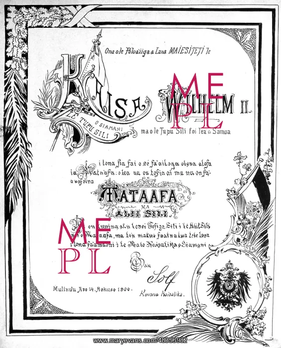 : Certificate of recognition of Emperor Wilhelm : Certificate of recognition of Emperor Wilhelm