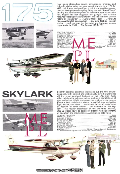 : Cessna 175 - Cessna Skylark 1961 : Cessna 175 - Cessna Skylark 1961