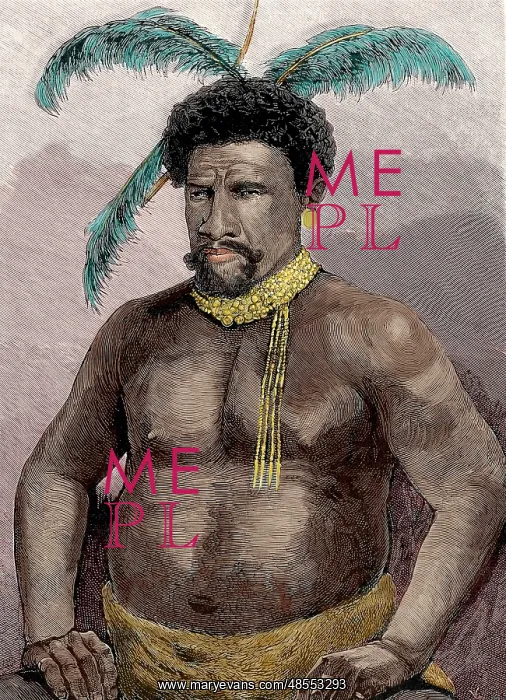 : Cetshwayo (1826-1884). Colored engraving : Cetshwayo (1826-1884). Colored engraving