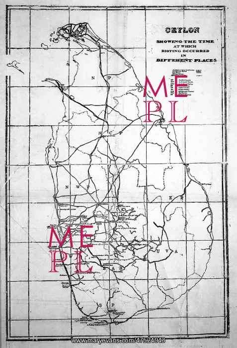  : Ceylon riots map