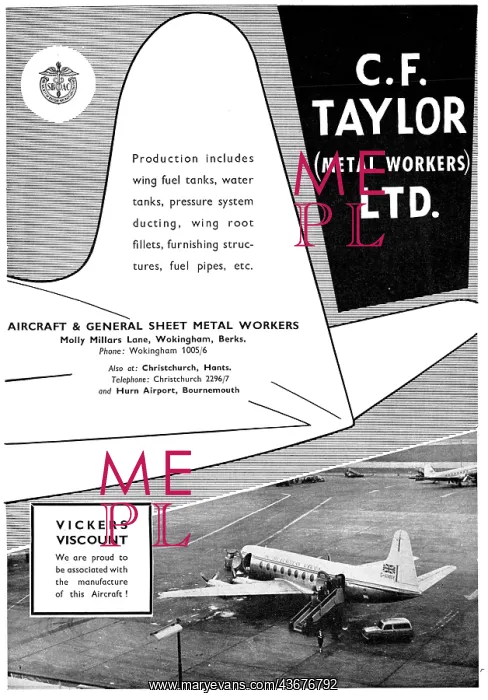 : C.F.Taylor Aircraft & General Sheet Metal Workers : C.F.Taylor Aircraft & General Sheet Metal Workers