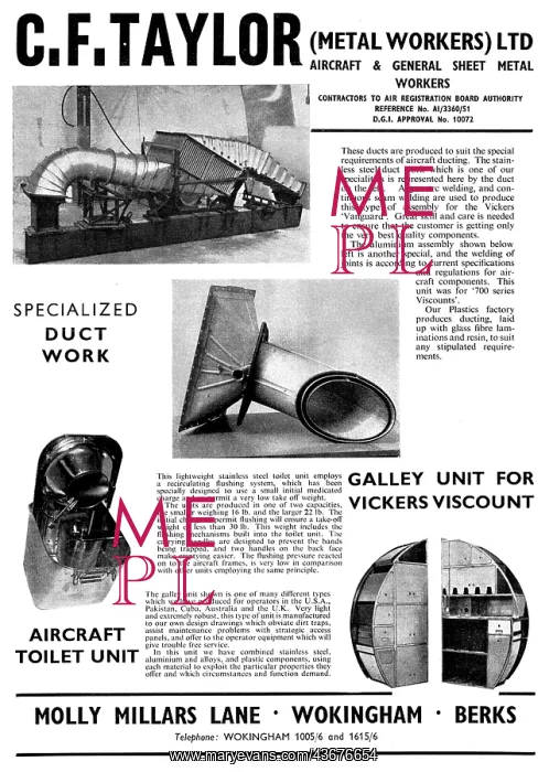  : C.F.Taylor Aircraft Sheet Metal Workers