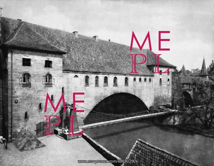 : Chain Bridge and Haller gate bridge in Nuremberg : Chain Bridge and Haller gate bridge in Nuremberg