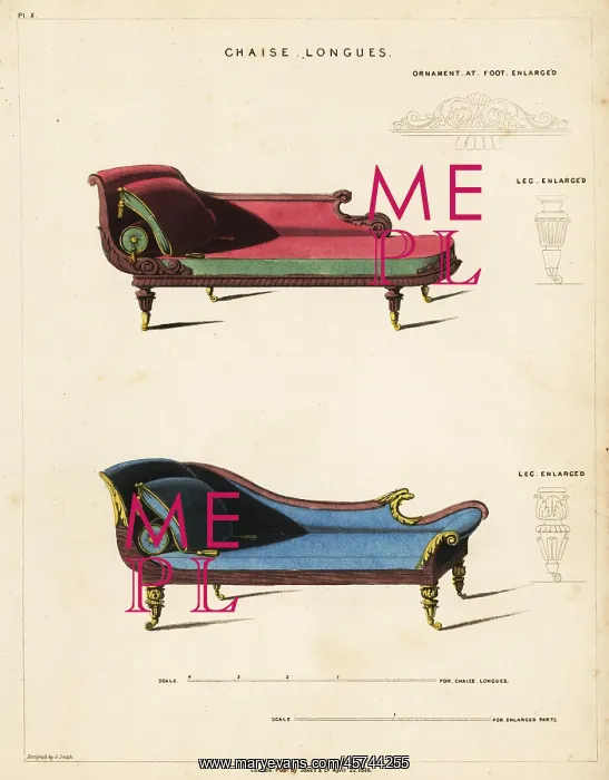 : Chaises longues, Regency style : Chaises longues, Regency style