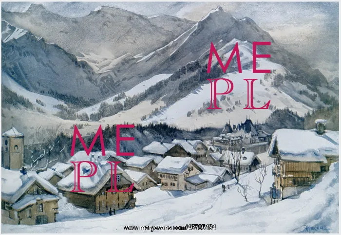 : Chalets nestle in the hills of Adelboden : Chalets nestle in the hills of Adelboden
