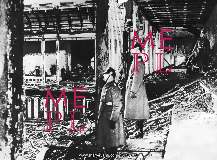 : Chamber of the Reichstag after the fire, 1933 : Chamber of the Reichstag after the fire, 1933