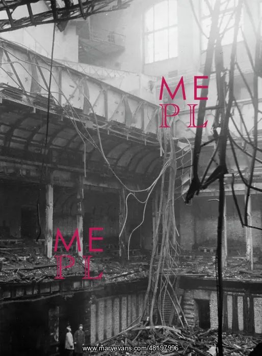 : Chamber of the Reichstag after the fire, 1933 : Chamber of the Reichstag after the fire, 1933