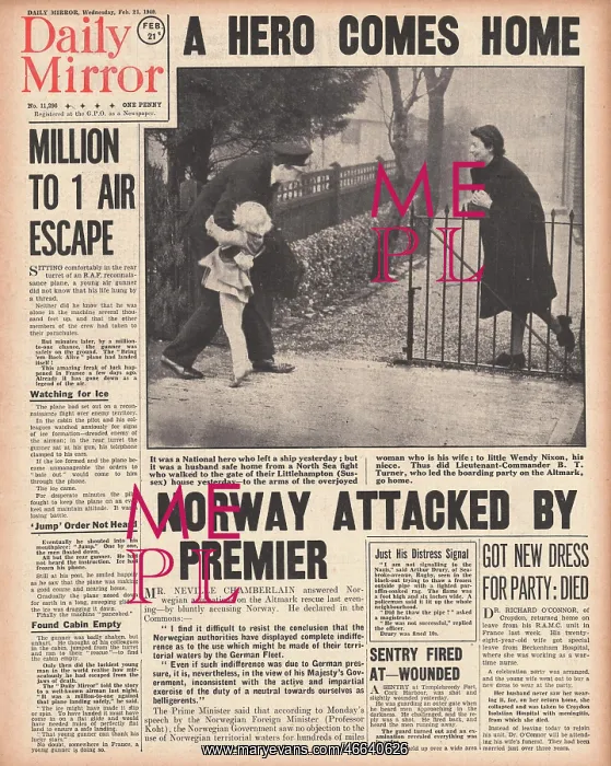 : Chamberlain criticises Norway over the Altmark incident : Chamberlain criticises Norway over the Altmark incident
