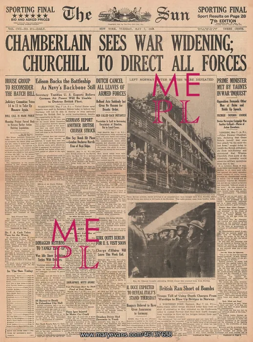 : Chamberlain sees war widening : Chamberlain sees war widening